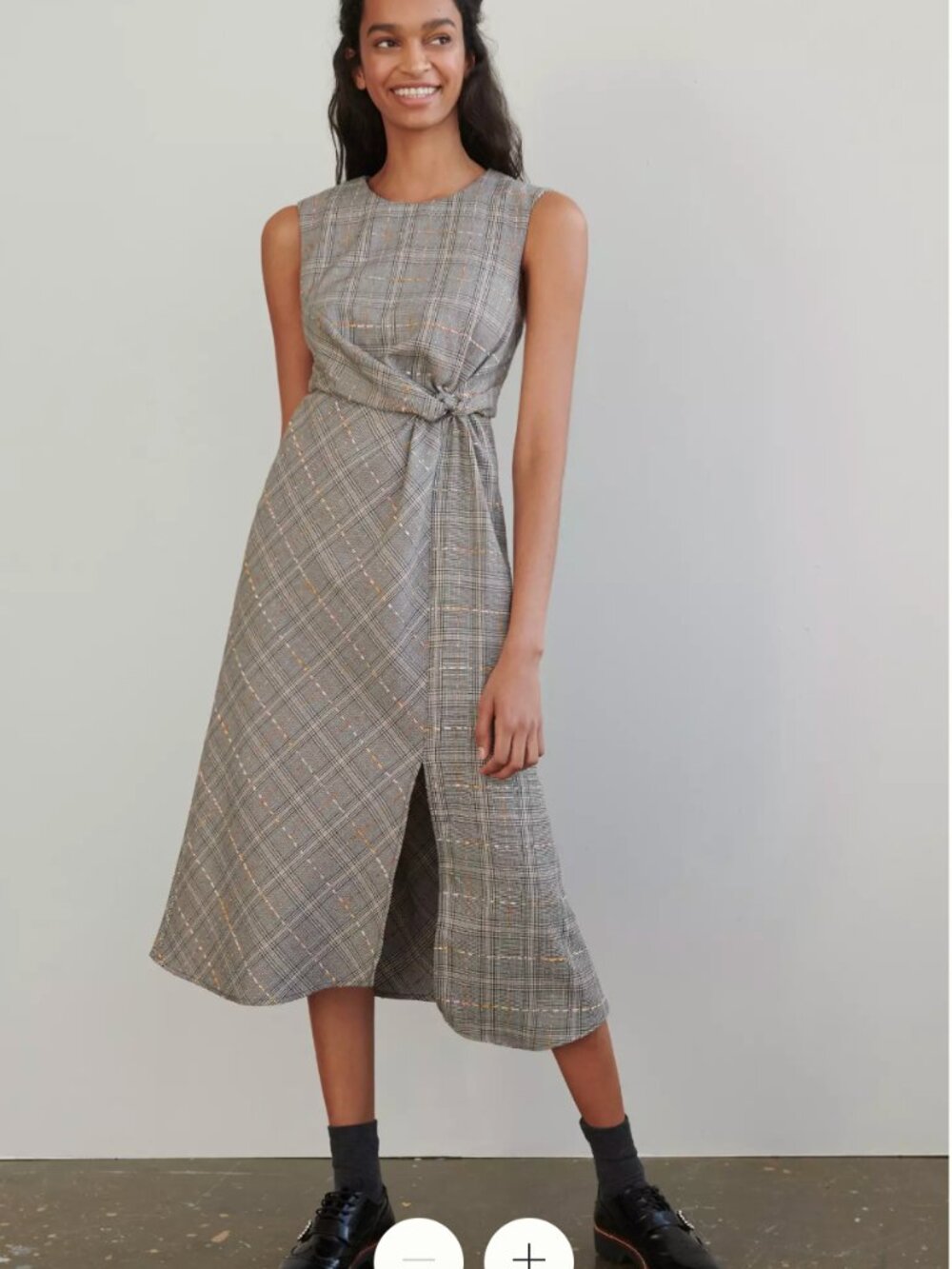 Anthropologie Maeve Reese Plaid/Tweed Sleeveless Maxi Dress - Size 2P